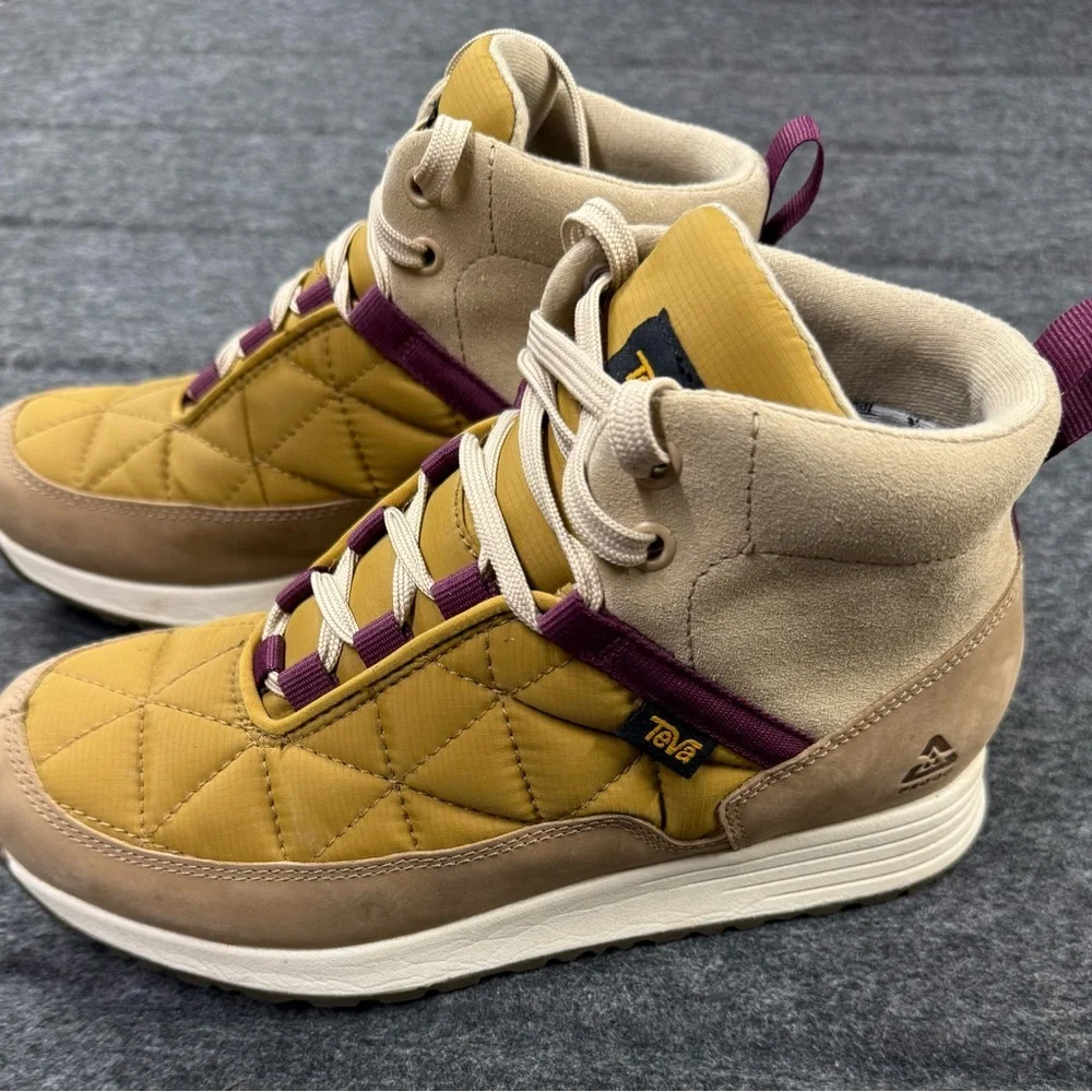 Teva Tan and Yellow Quilted High-Top Sneakers - Picture 7 of 7